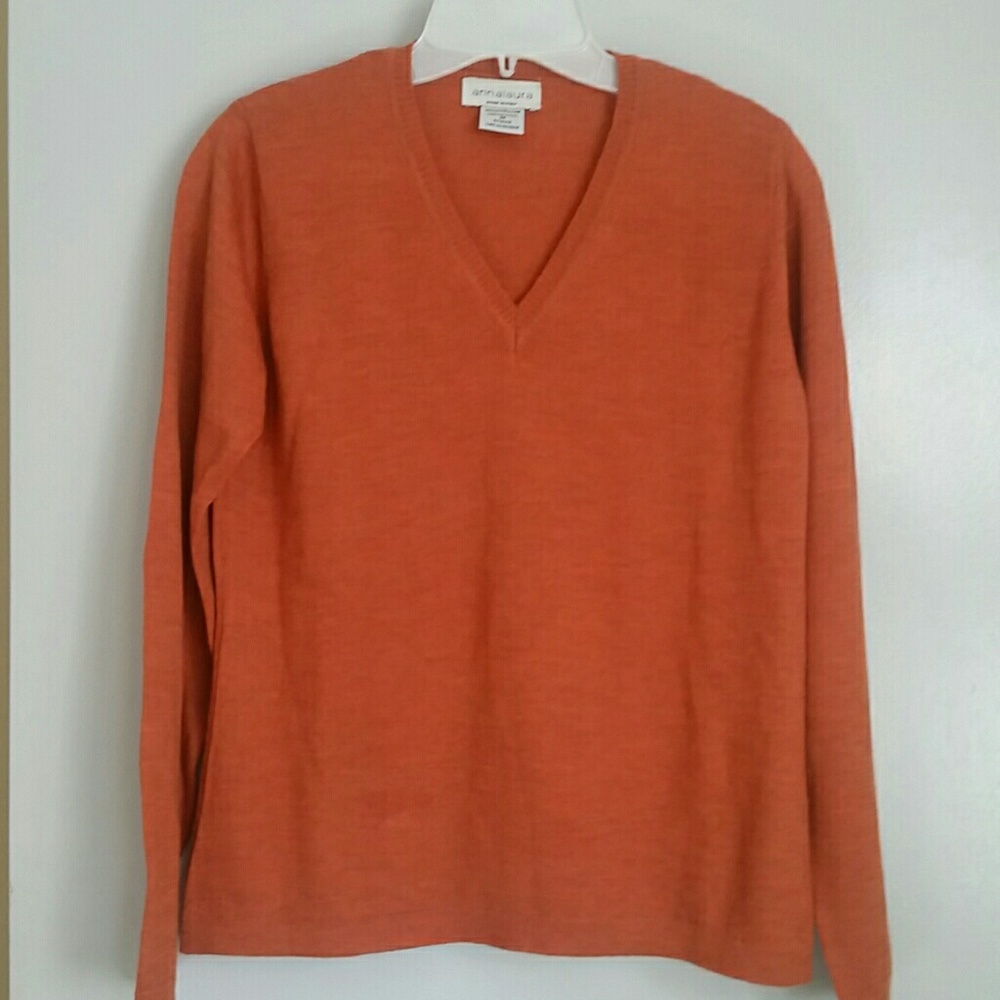 Heathered Merino Wool Sweater M